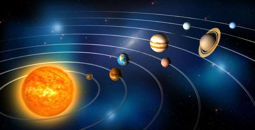 Illustrasjon over solsystemet vårt. Bilde: Ukjent